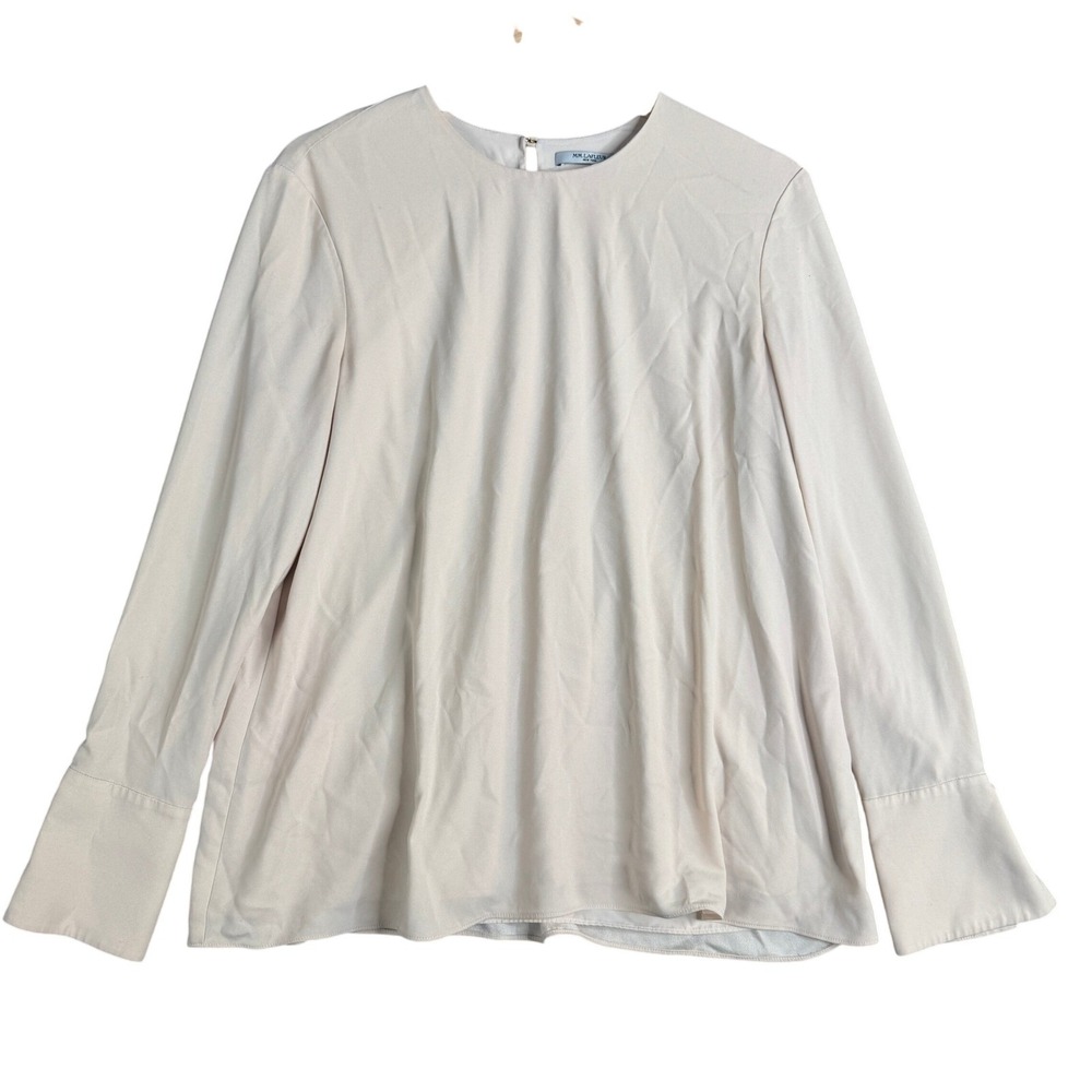 MM.LaFleur The Lagarde Top Alabaster Beige Long Sleeve Blouse Small FA1N-18-252